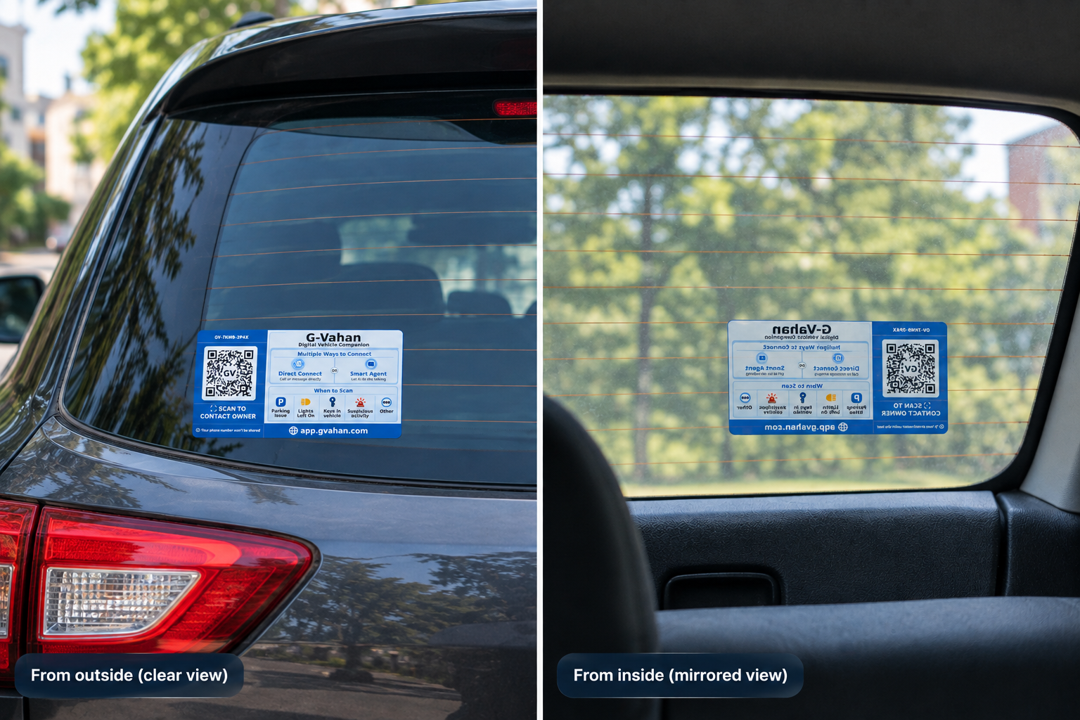 Inside Glass Sticker Application on Car Windshield